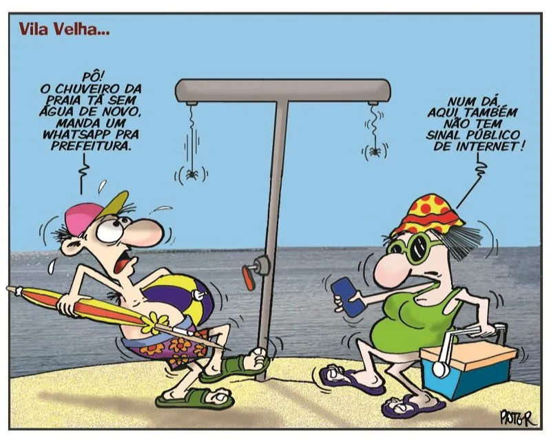 Imagem ilustrativa da imagem Charge do Dia: Chuveiros sem água