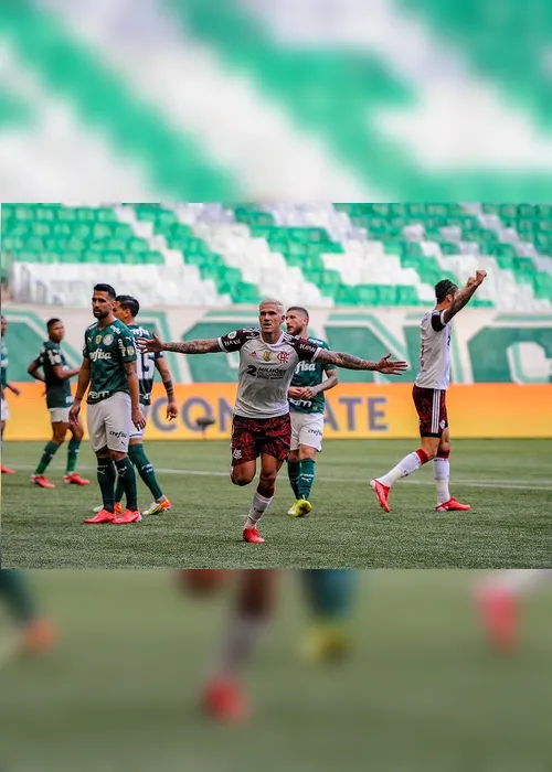 Imagem ilustrativa da imagem Flamengo vence Palmeiras de virada e se aproxima dos líderes do Brasileirão