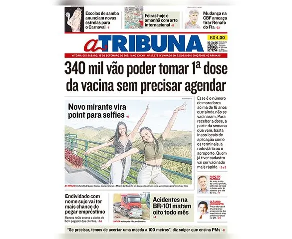 Imagem ilustrativa da imagem Confira os destaques de A Tribuna deste sábado