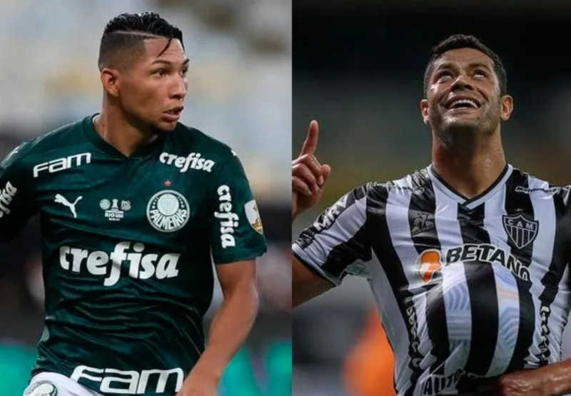 Rony e Hulk, destaques no ataque de Palmeiras e Atlético-MG