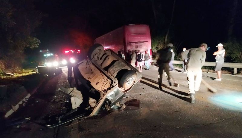 Acidente aconteceu na região de Venda Nova do Imigrante (Foto: Divulgação / PRF-ES)