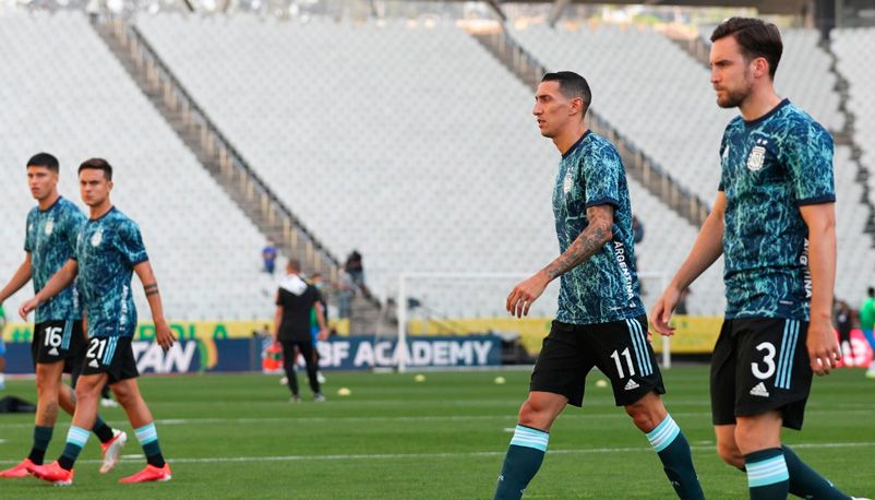 Seleção argentina no treinamento antes da partida (Foto: Reprodução / Twitter @argentina)