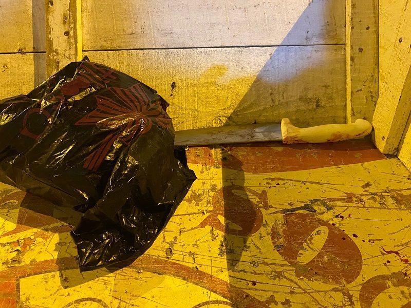 Faca usada no duplo homicídio em Marataízes (Foto: Divulgação/Guarda Municipal)