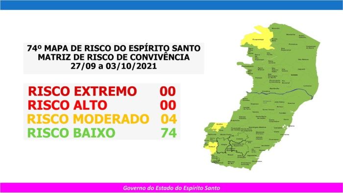 Novo mapa de risco (Foto: Divulgação governo do Estado)