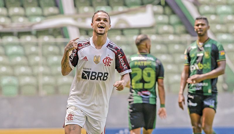Michael marcou o gol do Flamengo na partida (Foto: Marcelo Cortes / Flamengo)