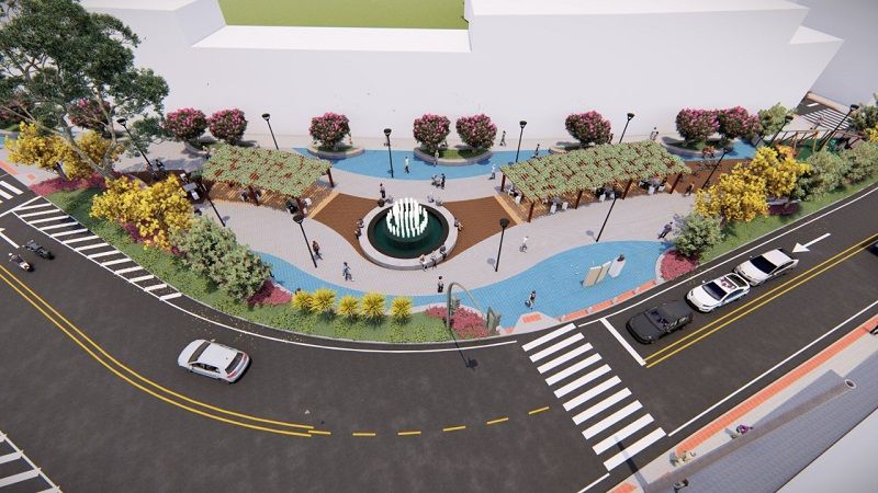 Projeção de como vão ficar a pista e a nova praça na avenida Expedito Garcia, em Campo Grande, Cariacica (Foto: Divulgação/ Prefeitura de Cariacica)