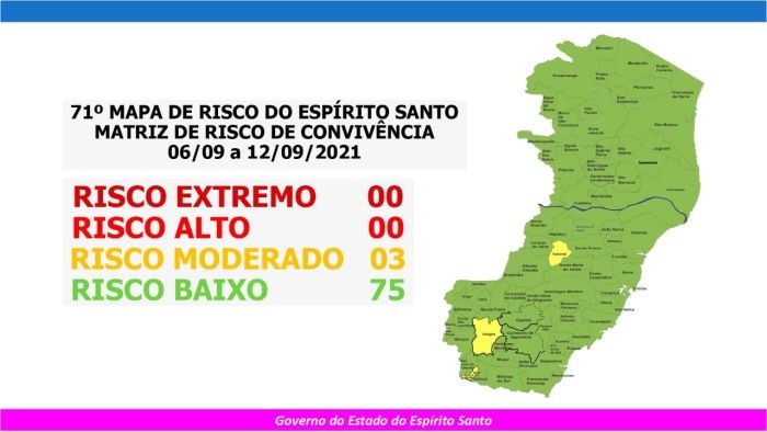Novo mapa de risco (Foto: Divulgação governo do Estado)