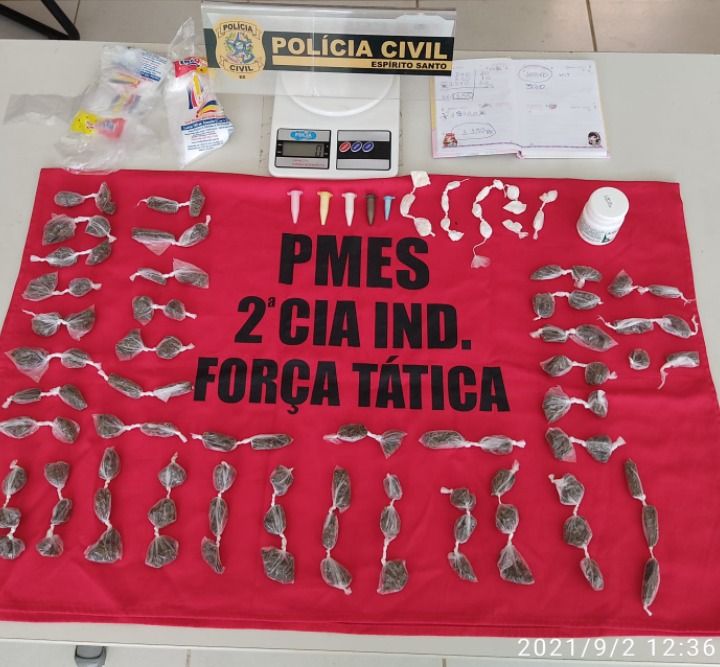 Drogas apreendidas em operação (Foto: Divulgação / PCES)