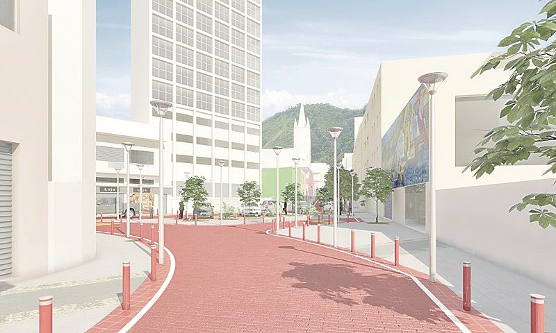 Projeções mostram como ficará a região da Rua Sete com as mudanças (Foto: Divulgação/ PMV)