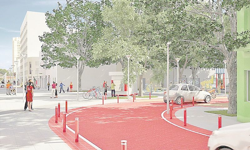 Projeções mostram como ficará a região da Rua Sete com as mudanças (Foto: Divulgação/ PMV)