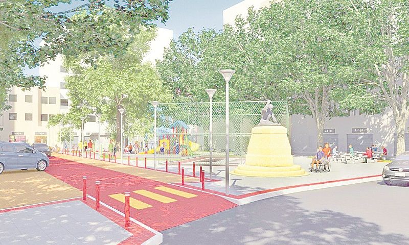 Projeções mostram como ficará a região da Rua Sete com as mudanças (Foto: Divulgação/ PMV)
