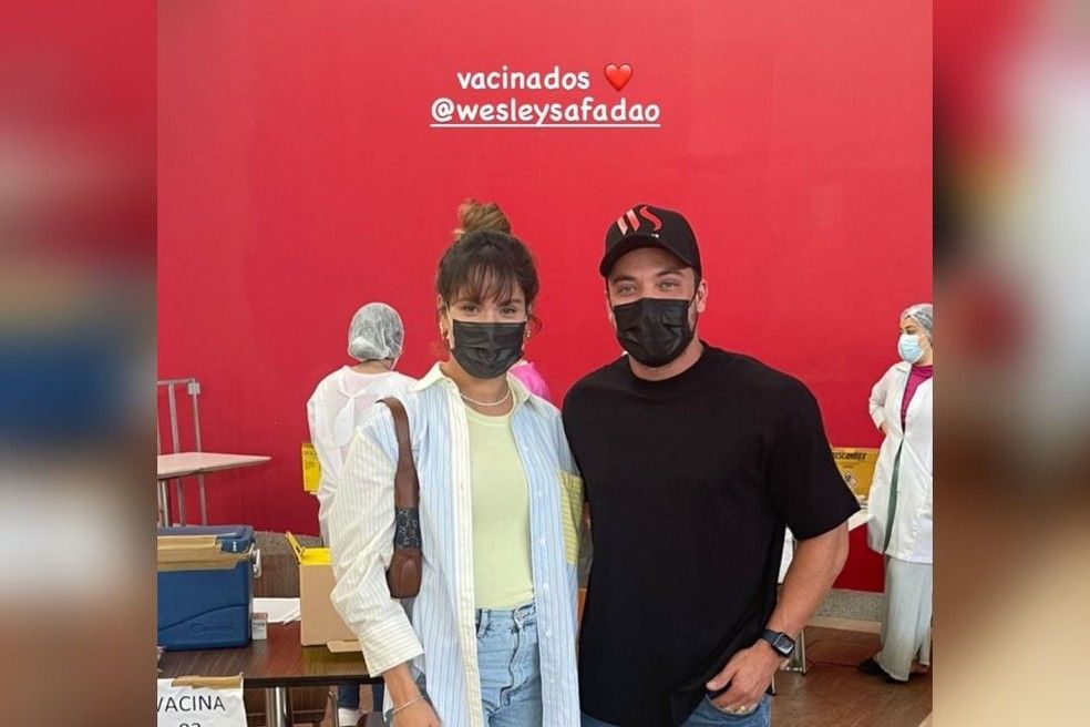 Thyane Dantas, mulher de Wesley Safadão, foi vacinada em Fortaleza mesmo estando fora da faixa etária e sem agendamento (Foto: Reprodução/Instagram)