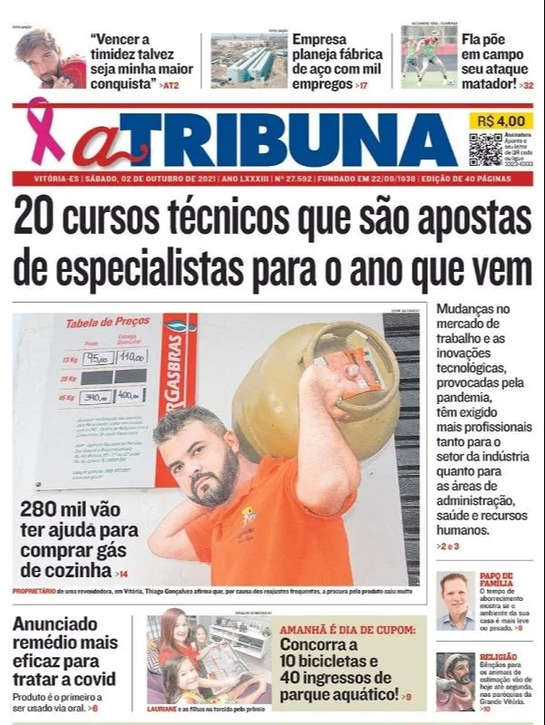 Imagem ilustrativa da imagem Confira os destaques de A Tribuna deste sábado