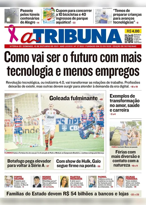 Imagem ilustrativa da imagem Clique aqui e veja os destaques do jornal A Tribuna deste domingo