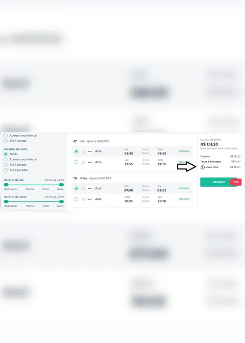 Imagem ilustrativa da imagem Companhia reduz preços e oferece passagens aéreas por apenas R$ 225 nos voos de Vitória