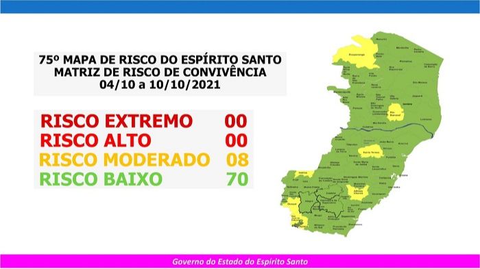 Novo mapa de risco (Foto: Divulgação governo do Estado)
